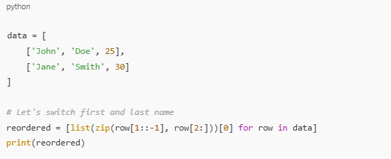 Column Rendering in CSV Structures